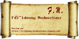 Földessy Modesztusz névjegykártya